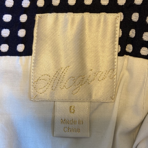 McGinn Womens Size 6 Cora Polka Dot Navy White Mini Tank Dress Structured Square - Picture 9 of 15